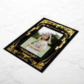 ヴィンテージビクトリアン時代アールヌーボー卒業 箔招待状 (回転した状態)