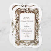 ヴィンテージビクトリアン時代結婚式招待状テンプレート 招待状 (正面/裏面)