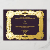 ヴィンテージビクトリアン時代1834エレガントな結婚式 箔招待状 (正面)