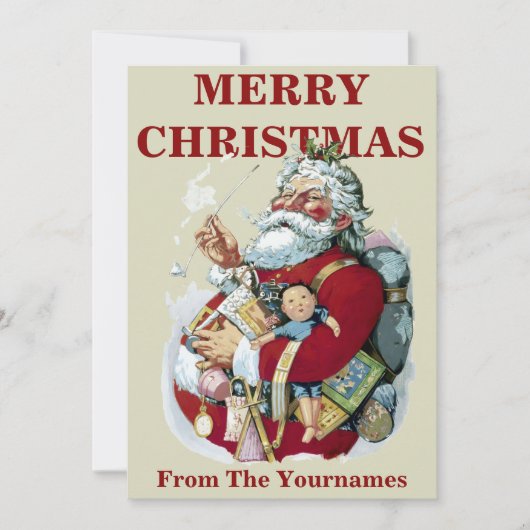 ヴィンテージビクトリアン時代1881年サンタクロース著T.ナスト シーズンカード (正面)
