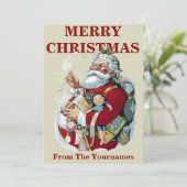 ヴィンテージビクトリアン時代1881年サンタクロース著T.ナスト シーズンカード (スタンド正面)