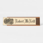 ヴィンテージビクトリアン時代1897 "Office Of"テンプレート デスクネームプレート (正面)