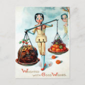 ヴィンテージビクトリアン木人形スケールはがき ポストカード (正面)