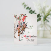 ヴィンテージビクトリアン木製踊りクリスマス人形 ポストカード (スタンド正面)