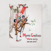 ヴィンテージビクトリアン木製踊りクリスマス人形 ポストカード (正面)