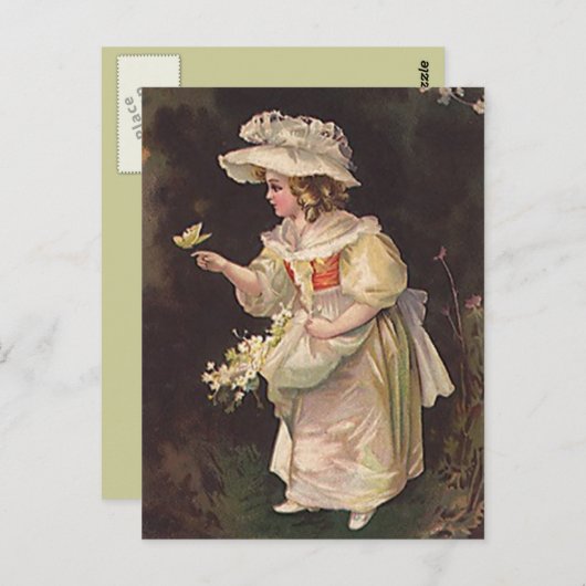 ヴィンテージビクトリアン林はがき ポストカード (正面/裏面)