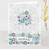 ヴィンテージビクトリアン枠（花あり） カード (黄色い花)