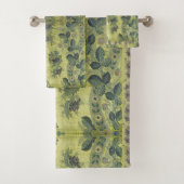 ヴィンテージビクトリアン植物緑 バスタオルセット (インサイチュ)