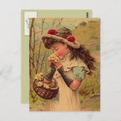 ヴィンテージビクトリアン楽しむ野花はがき ポストカード (正面/裏面)