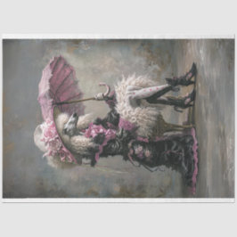 ヴィンテージビクトリアン標準プードルデコップページ 薄葉紙