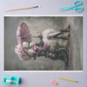 ヴィンテージビクトリアン標準プードルデコップページ 薄葉紙 (クラフト)