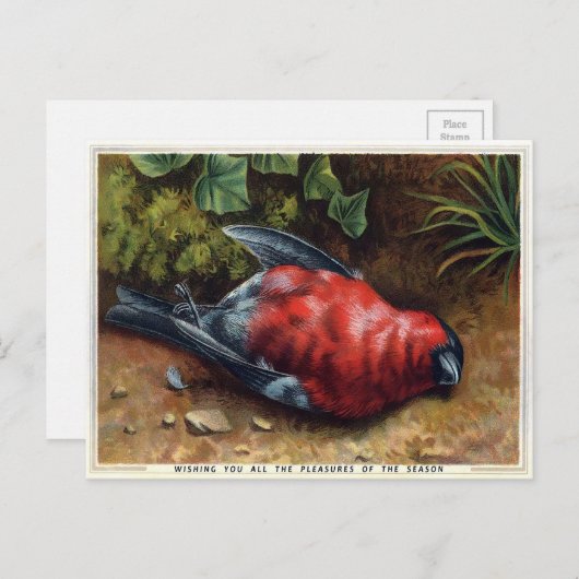 ヴィンテージビクトリアン死んだクリスマス ポストカード (正面/裏面)