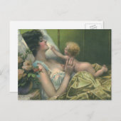 ヴィンテージビクトリアン母の日、ベビー母 ポストカード (正面/裏面)