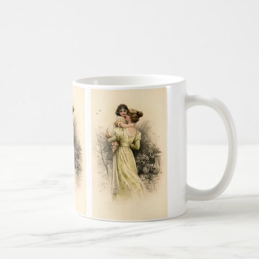 ヴィンテージビクトリアン母子幼児 コーヒーマグカップ (右)