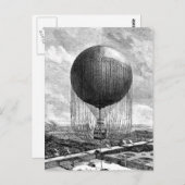 ヴィンテージビクトリアン気球飛行船 ポストカード (正面/裏面)