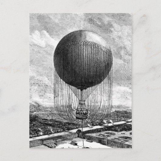 ヴィンテージビクトリアン気球飛行船 ポストカード (正面)