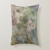 ヴィンテージビクトリアン油キャンバスピンクパープルフローラ アクセントクッション (正面(垂直))