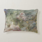 ヴィンテージビクトリアン油キャンバスピンクパープルフローラ アクセントクッション (裏面)