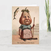 ヴィンテージビクトリアン洋ナシのクリスマスカード シーズンカード (正面)