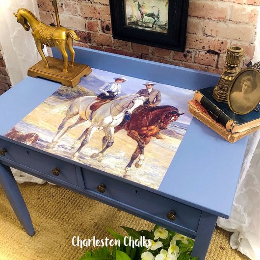 ヴィンテージビクトリアン海女性男馬デコパージュ ラッピングペーパーシート