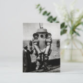 ヴィンテージビクトリアン潜水服 ポストカード (スタンド正面)