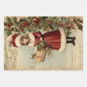 ヴィンテージビクトリアン父クリスマスの切り離 ラッピングペーパーシート (正面2)