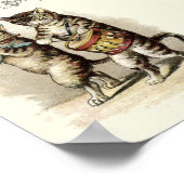 ヴィンテージビクトリアン猫とドラム石鹸 ポスター (角)