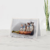 ヴィンテージビクトリアン猫クリスマスカード シーズンカード (正面)