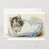 ヴィンテージビクトリアン猫ネコ ポストカード (正面/裏面)