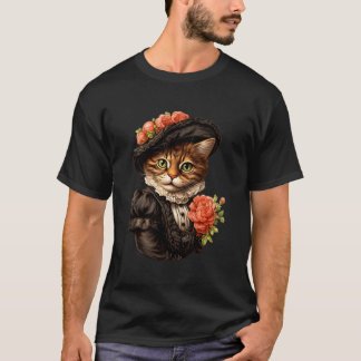 ヴィンテージビクトリアン猫好きの適切な古典博士 Tシャツ
