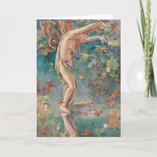 ヴィンテージビクトリアン秋の散乱離れ カード (正面)