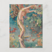 ヴィンテージビクトリアン秋の散乱離れ シーズンポストカード (正面)