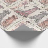 ヴィンテージビクトリアン紙のガウン人形 ラッピングペーパー (角)