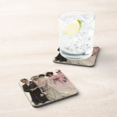 ヴィンテージビクトリアン結婚の新郎新婦 コースター (右側)