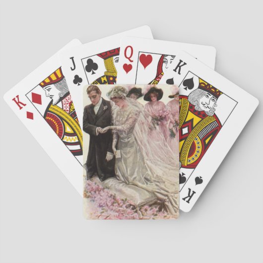 ヴィンテージビクトリアン結婚の新郎新婦 トランプ (裏面)