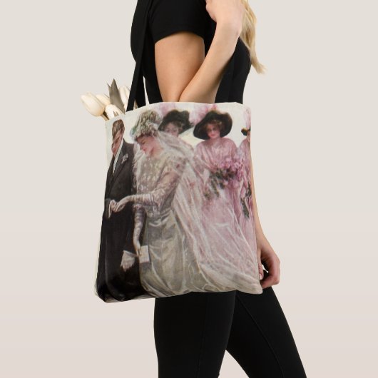 ヴィンテージビクトリアン結婚の新郎新婦 トートバッグ (クローズアップ)