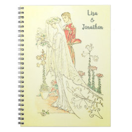 ヴィンテージビクトリアン結婚の新郎新婦 ノートブック