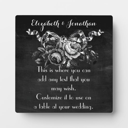 ヴィンテージビクトリアン結婚バラ フォトプラーク (正面)