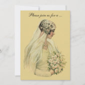 ヴィンテージビクトリアン結婚ブライダルシャワーパーティー 招待状 (正面)