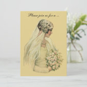 ヴィンテージビクトリアン結婚ブライダルシャワーパーティー 招待状 (スタンド正面)