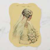 ヴィンテージビクトリアン結婚ブライダルシャワーパーティー 招待状 (正面/裏面)