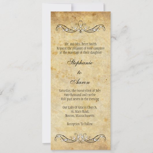 ヴィンテージビクトリアン結婚式招待状 招待状 (正面)