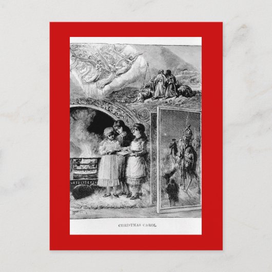 ヴィンテージビクトリアン聖書的シーン シーズンポストカード (正面)