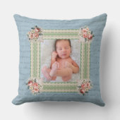 ヴィンテージビクトリアン色あせたダマスクの写真 クッション (正面)