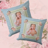 ヴィンテージビクトリアン色あせたダマスクの写真 クッション