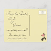 ヴィンテージビクトリアン花嫁プロフィール、日付を保存！ 案内ポストカード (裏面)