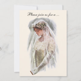 ヴィンテージビクトリアン花嫁、ブライダルシャワーパーティー 招待状