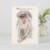 ヴィンテージビクトリアン花嫁、ブライダルシャワーパーティー 招待状 (スタンド正面)