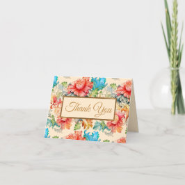 ヴィンテージビクトリアン花柄 サンキューカード