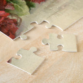 ヴィンテージビクトリアン花赤バラ ジグソーパズル (側面)